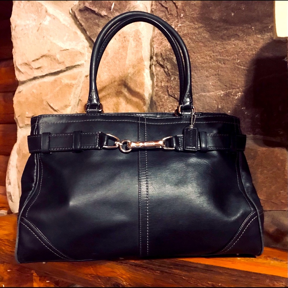 Coach Hamptons Black Large Handbag
